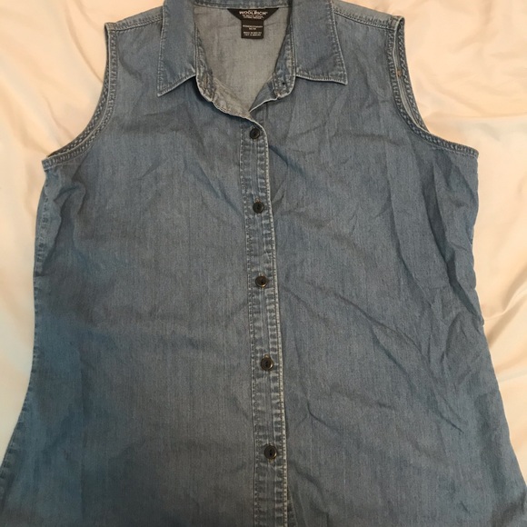 Wool Rich Vintage Denim Sleeveless Top - Picture 4 of 8
